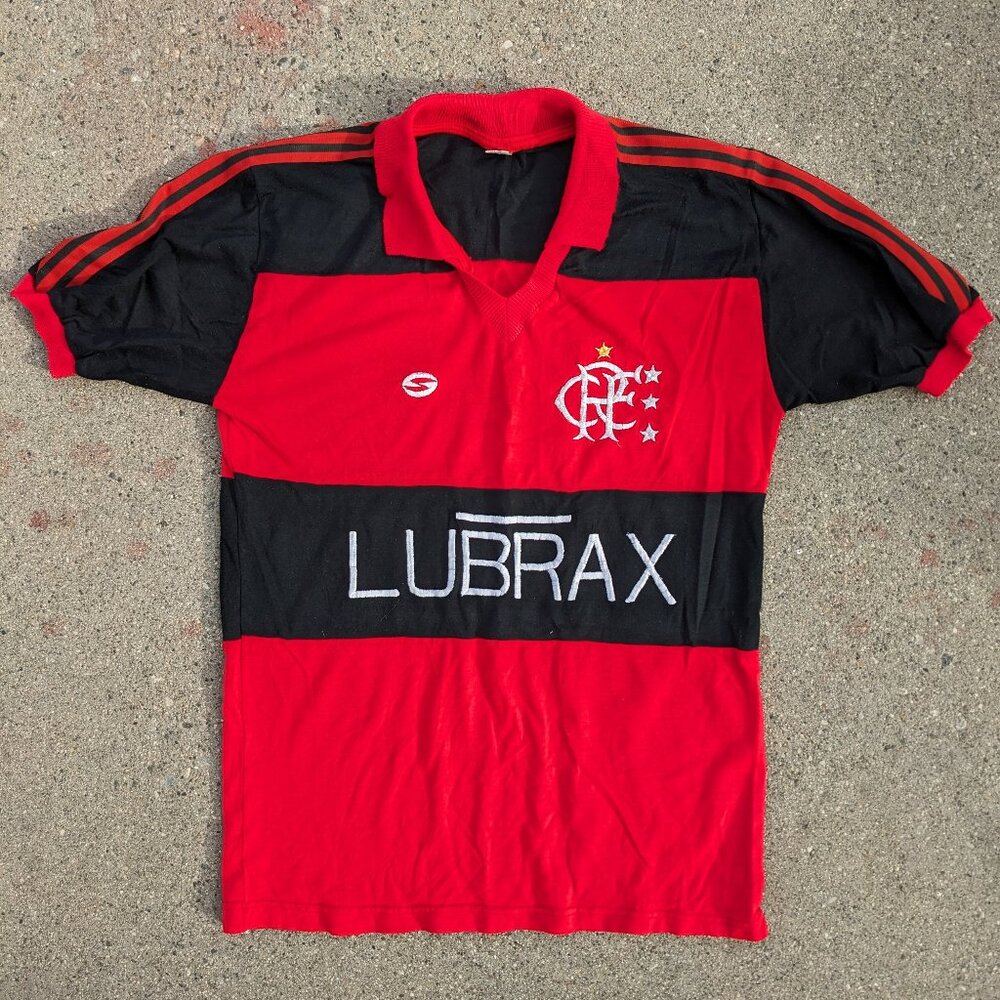 VTG COTTON Flamengo Jersey M! 80s 90s adidas brazil ronaldinho zico ronaldo cr7